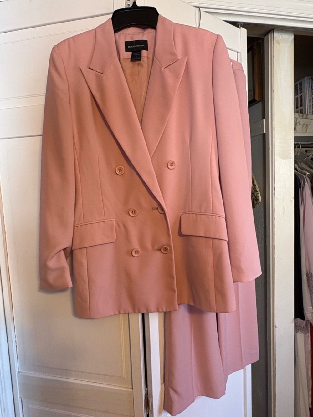 Moda International Dusty Pink Double-Breasted Blazer